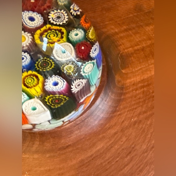 Vintage Murano Italy Millefiori Close MCM Paperweight 3” - Picture 4 of 13